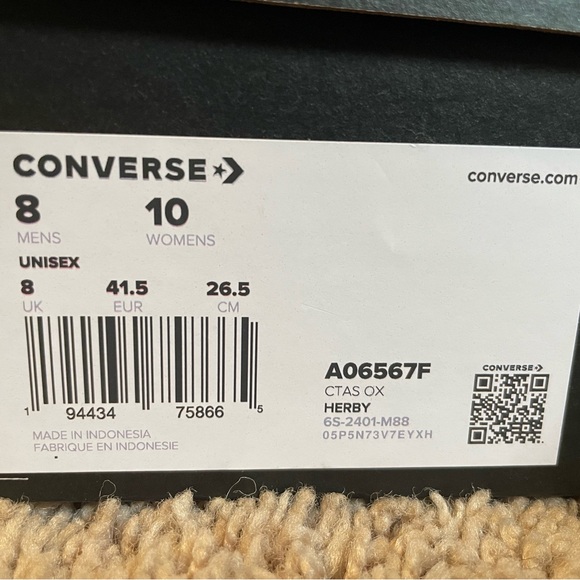 Women’s 10 Converse Herby Green - Picture 5 of 7